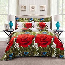 Duvet Cover Set, Queen size Floral Bedding, Dolce Mela - Romeo DM711Q