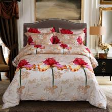 Queen Size Duvet Cover Set, 6 Piece Luxury Floral Bedding, Dolce Mela Orchid  DM722Q