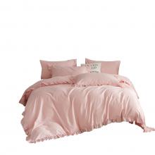 DM808Q | Queen Size 6 piece Duvet Cover Set Ruffled Bedding 100% Cotton