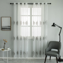Dolce Mela - Nexus - Sheer Curtain Panel - Gray on White