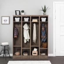 Narrow Entryway Organizer, Drifted Gray - Set of 4