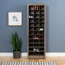 Space-Saving Shoe Storage Cabinet, Drifted Gray