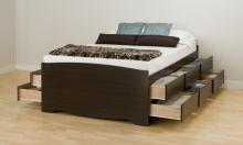 Espresso Tall Full Captain's Platform Storage Bed with 12 Drawers