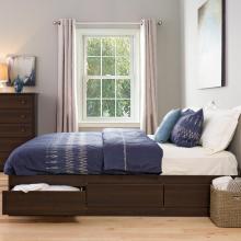 Espresso King Mate's Platform Storage Bed with 6 Drawers