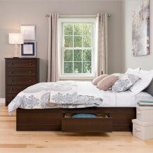 Espresso Queen Mate's Platform Storage Bed with 6 Drawers