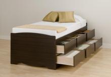 Espresso Tall Twin Captain's Platform Storage Bed with 6 Drawers