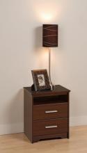 Espresso Coal Harbor 2 Drawer Tall Nightstand with Open Shelf