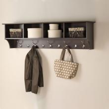 Espresso 60-inch Wide Hanging Entryway Shelf