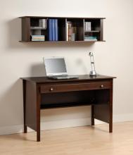 Espresso Wall Mounted Desk Hutch