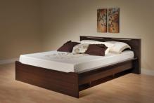 Espresso Coal Harbor Queen Platform Bed with Integrated Headboard