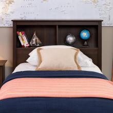 Espresso Twin Bookcase Headboard