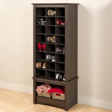 Espresso Tall Shoe Cubbie Cabinet