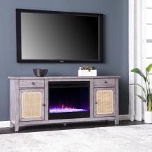 Edderton Color Changing Fireplace w/ Media Storage