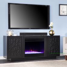 Delgrave Color Changing Fireplace w/ Media Storage - Black