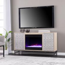 Hollesborne Color Changing Fireplace w/ Media Storage - Natural