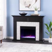 Torlington Color Changing Marble Tiled Fireplace - Black