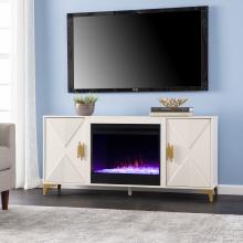 Lantara Color Changing Fireplace w/ Media Storage - Ivory