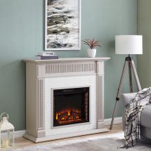 Chessing Penny-Tiled Fireplace