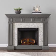 Dakesbury Faux Stone Electric Fireplace