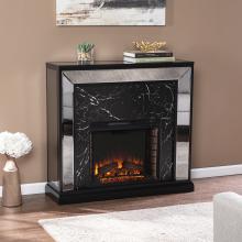 Trandling Mirrored Faux Marble Fireplace