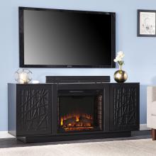 Delgrave Electric Media Fireplace w/ Storage - Black