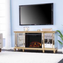 Toppington Mirrored Electric Fireplace - Gold