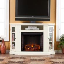 Claremont Convertible Media Electric Fireplace - Ivory