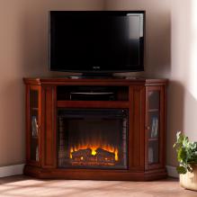 Claremont Convertible Media Electric Fireplace - Brown Maho