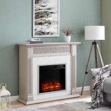 Chessing Penny-Tiled Base Electric Fireplace
