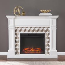 Darvingmore Base Electric Fireplace w/ Marble Surround