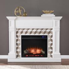 Darvingmore Touch Screen Electric Fireplace w/ Marble Surround