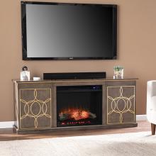 Yardlynn Touch Screen Electric Fireplace Console w/ Media Storage