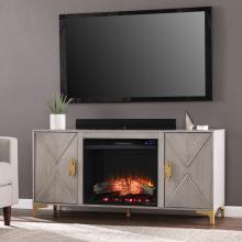 Lantara Touch Screen Electric Fireplace w/ Media Storage