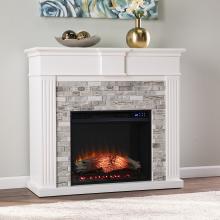 Bondale Touch Screen Electric Fireplace w/ Faux Stone Surround