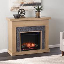 Standlon Touch Screen Electric Fireplace w/ Faux Stone Surround