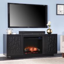 Delgrave Touch Screen Electric Media Fireplace w/ Storage - Black