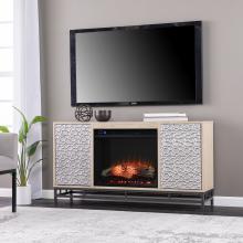 Hollesborne Touch Screen Electric Fireplace w/ Media Storage - Natural