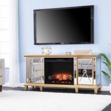 Toppington Mirrored Touch Screen Electric Fireplace - Gold