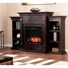 Tennyson Touch Screen Electric Fireplace w/ Bookcases