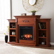 Tennyson Touch Screen Electric Fireplace w/ Bookcases