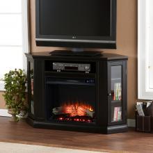 Claremont Electric Corner Touch Screen Fireplace w/ Storage - Black