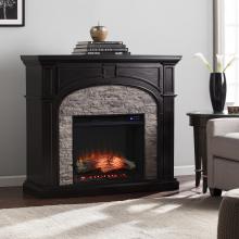 Tanaya Touch Screen Electric Fireplace w/ Faux Stone