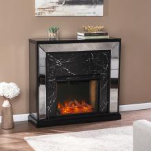 Trandling Mirrored Faux Marble Smart Fireplace