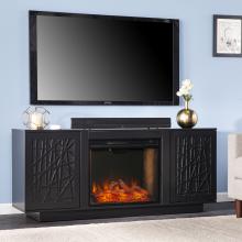 Delgrave Smart Fireplace w/ Media Storage - Black