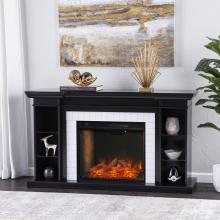 Henstinger Smart Fireplace w/ Bookcase - Black