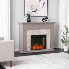 Torlington Marble Tiled Smart Fireplace - Gray