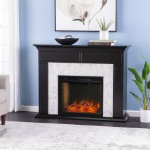 Torlington Marble Tiled Smart Fireplace - Black