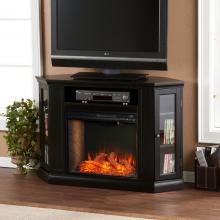 Claremont Smart Corner Fireplace w/ Storage - Black