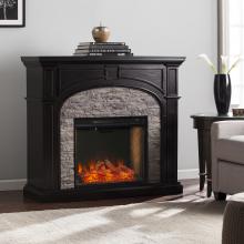 Tanaya Smart Fireplace w/ Faux Stone