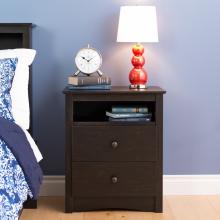 Riverdale 2-Drawer Nightstand, Washed Black